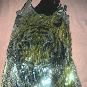 Sequin Tiger Print Skirt